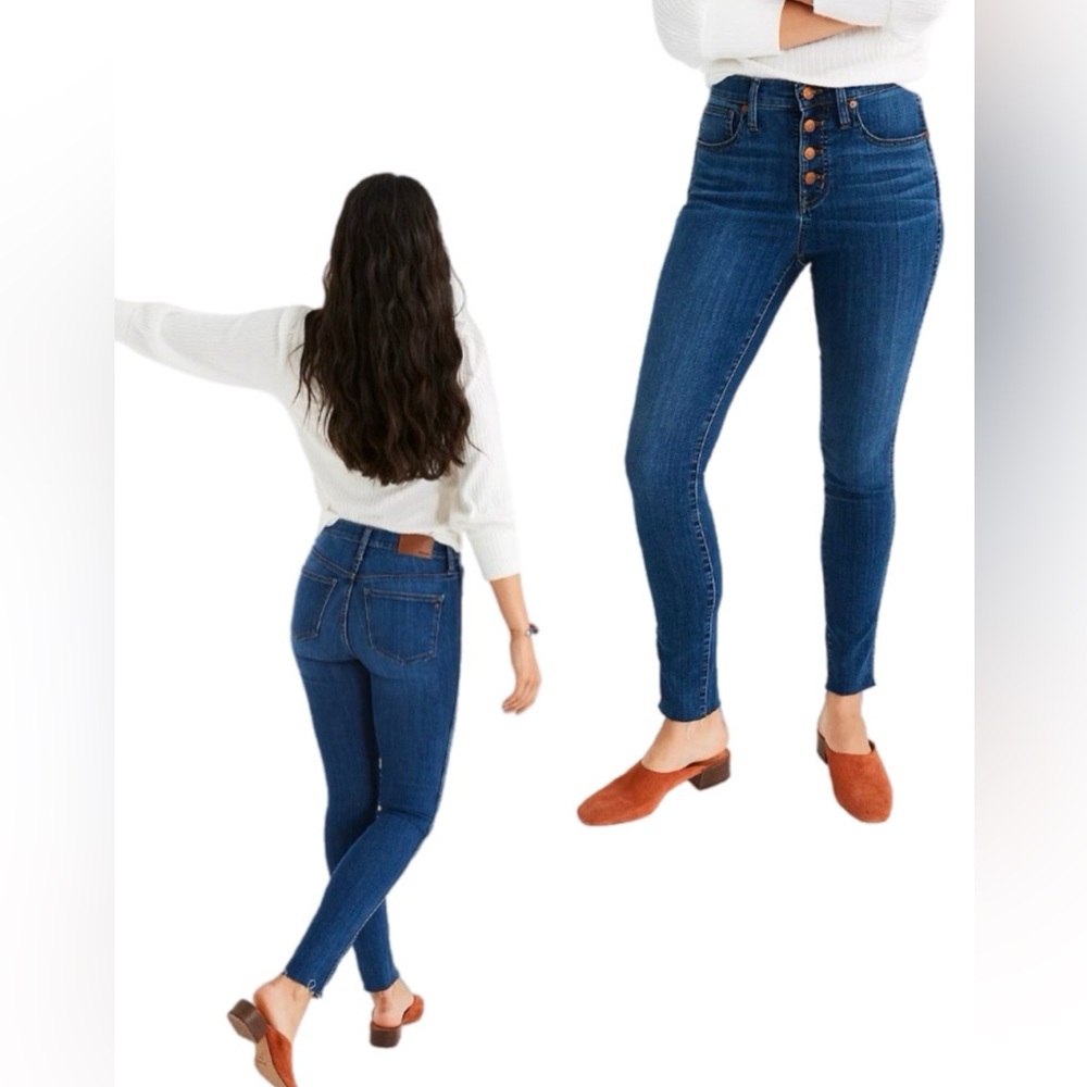Madewell 10" High-Rise Skinny Button-Fly Raw Hem sz 26 15134